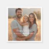 Minimalistisches Foto glücklich Ostern Serviette (Vorderseite)