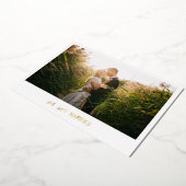 Minimalistisches Foto Gold Moderne Hochzeitsempfeh Folieneinladung (Gedreht)