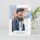 Minimalistisches Foto Graduate Foto Fun Fakten Ankündigung (Stehend Vorderseite)