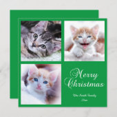 Minimalistisches Foto Grid Frohe Weihnachtsgrün-Ka (Vorne/Hinten)
