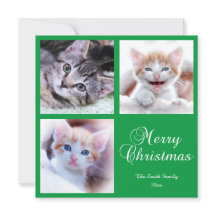 Minimalistisches Foto Grid Frohe Weihnachtsgrün-Ka