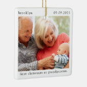 Minimalistisches Foto Großeltern zu Weihnachten Keramikornament (Rechts)