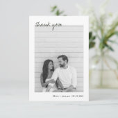 Minimalistisches Foto Handgezeichnete Bouquet-Hoch Dankeskarte (Stehend Vorderseite)