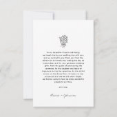 Minimalistisches Foto Handgezeichnete Bouquet-Hoch Dankeskarte (Rückseite)