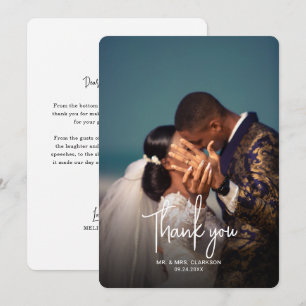 Minimalistisches Foto-Handschrift-Hochzeit Dankeskarte