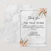 Minimalistisches Foto Hochzeit aus weißem Marmor Dankeskarte (Vorne/Hinten)