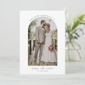 Minimalistisches Foto Hochzeit danke Karte (Stehend Vorderseite)