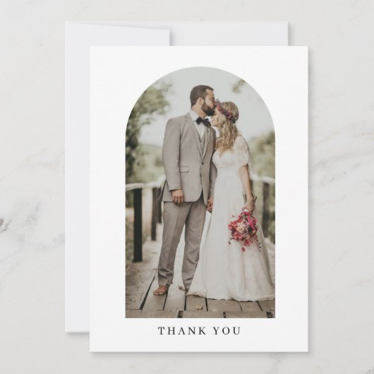 Minimalistisches Foto Hochzeit danke Karte (Vorderseite)