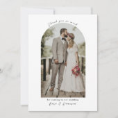 Minimalistisches Foto Hochzeit danke Karte (Vorderseite)