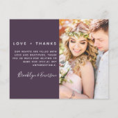 Minimalistisches Foto Hochzeit Danke Karte (Vorderseite)