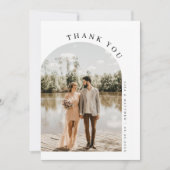 Minimalistisches Foto Hochzeit danke Karte (Vorderseite)