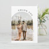 Minimalistisches Foto Hochzeit danke Karte (Stehend Vorderseite)