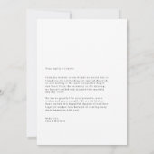 Minimalistisches Foto Hochzeit danke Karte (Rückseite)