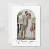 Minimalistisches Foto Hochzeit danke Karte (Vorderseite)