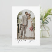 Minimalistisches Foto Hochzeit danke Karte (Stehend Vorderseite)