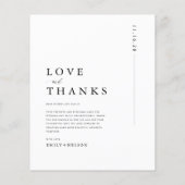 Minimalistisches Foto Hochzeit Danke Karten (Hinten)