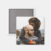 Minimalistisches Foto Hochzeit Danke Magnet (Vorderseite/Rückseite)