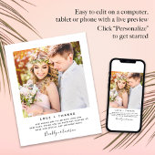 Minimalistisches Foto Hochzeit Dankeschön-Karte