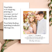 Minimalistisches Foto Hochzeit Dankeschön-Karte