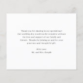 Minimalistisches Foto Hochzeit Dankeschön Karte (Rückseite)