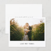 Minimalistisches Foto Hochzeit Dankeschön Karte (Vorne/Hinten)