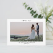 Minimalistisches Foto Hochzeit Dankeschön-Karte Dankeskarte (Stehend Vorderseite)