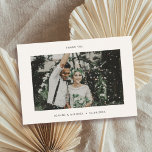 Minimalistisches Foto Hochzeit Dankeschön Karte W<br><div class="desc">Minimalistische Hochzeit danke Ihnen Karte mit Notiz.</div>