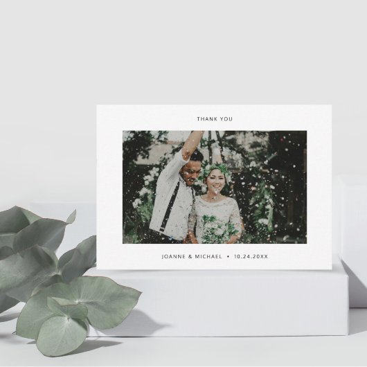 Minimalistisches Foto Hochzeit Dankeschön Karte W