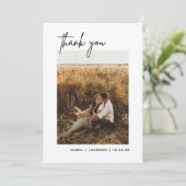 Minimalistisches Foto Hochzeit Dankeschön Karten (Stehend Vorderseite)