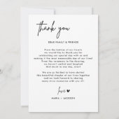 Minimalistisches Foto Hochzeit Dankeschön Karten (Rückseite)