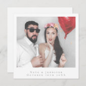 Minimalistisches Foto Hochzeit Das Datum speichern Einladung (Vorne/Hinten)