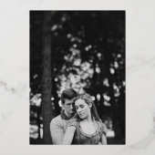 Minimalistisches Foto Hochzeit Real Gold Folieneinladung (Rückseite)