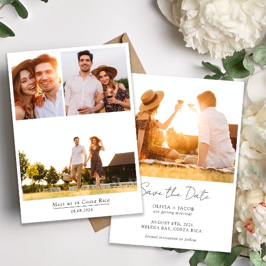 Minimalistisches Foto Hochzeit Save The Date