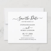 Minimalistisches Foto Hochzeit sparen Datumskarte (Rückseite)