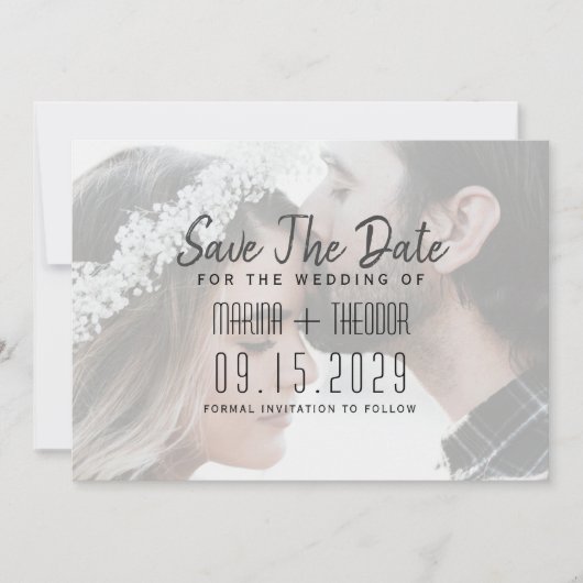 Minimalistisches Foto Hochzeit speichern Sie das D Save The Date (Vorderseite)