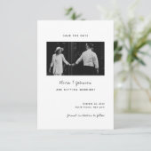 Minimalistisches Foto Hochzeit speichern Sie das D Save The Date (Stehend Vorderseite)