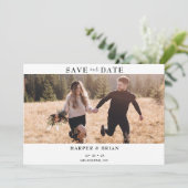 Minimalistisches Foto Hochzeit Speichern Sie die D Einladung (Stehend Vorderseite)