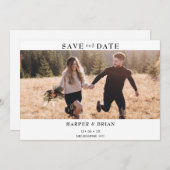 Minimalistisches Foto Hochzeit Speichern Sie die D Einladung (Vorne/Hinten)