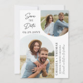 Minimalistisches Foto Hochzeit Speichern Sie die D Einladung (Vorderseite)