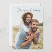 Minimalistisches Foto Hochzeit Speichern Sie die D Einladung (Rückseite)