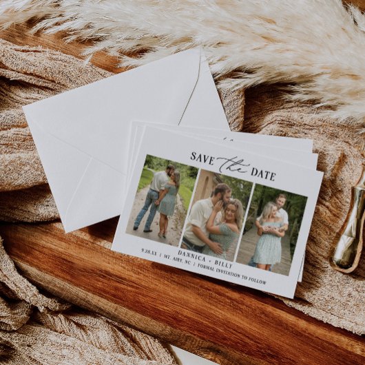 Minimalistisches Foto Hochzeit Speichern Sie die D Einladung