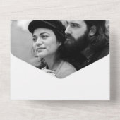 Minimalistisches Foto Hochzeit Verlobung Paare BW All In One Einladung (Rückseite)