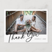 Minimalistisches Foto Hochzeit Vielen Dank Postkar Postkarte (Vorderseite)