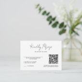 Minimalistisches Foto Hochzeiten QR Code UAwg Begleitkarte (Stehend Vorderseite)