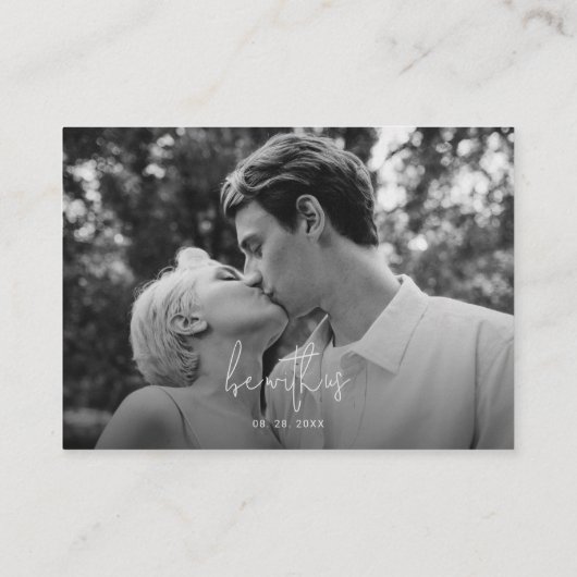 Minimalistisches Foto Hochzeiten QR Code UAwg Begleitkarte (Rückseite)