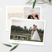 Minimalistisches Foto Hochzeitscouch Dankeskarte