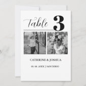 Minimalistisches Foto Hochzeitsdekor Tischnummer K (Vorderseite)