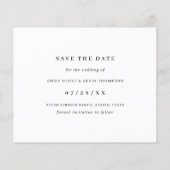 Minimalistisches Foto Hochzeitsszenario speichern (Rückseite)