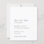 Minimalistisches Foto Hochzeitsszenario speichern (Vorderseite)