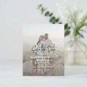 Minimalistisches Foto Hochzeitsszenario speichern (Stehend Vorderseite)